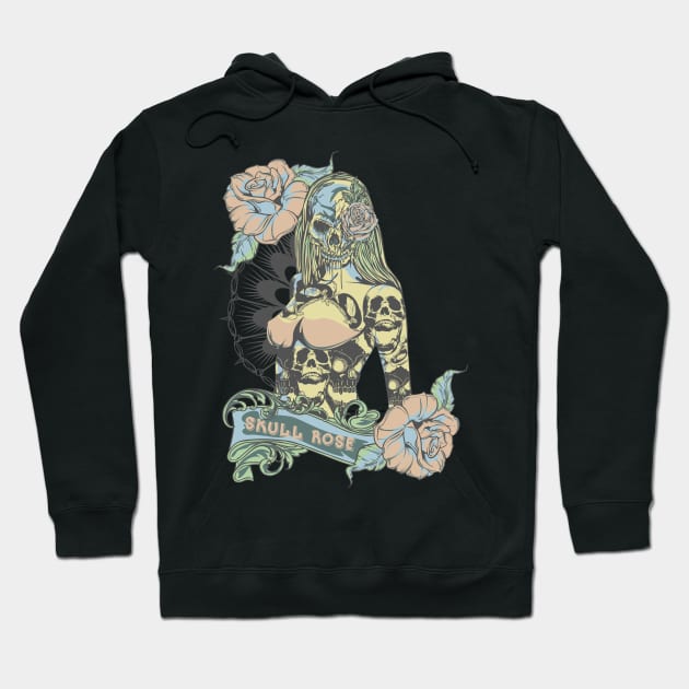 Skull Rose Hoodie by gblackid